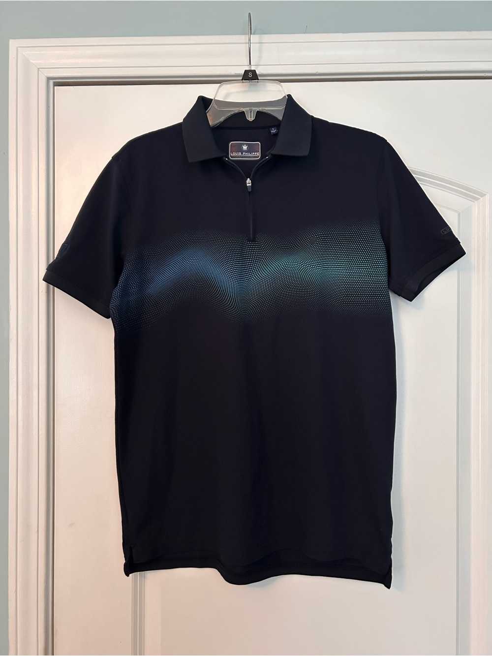 Louis Philippe Blue  Zip-Front Golf polo